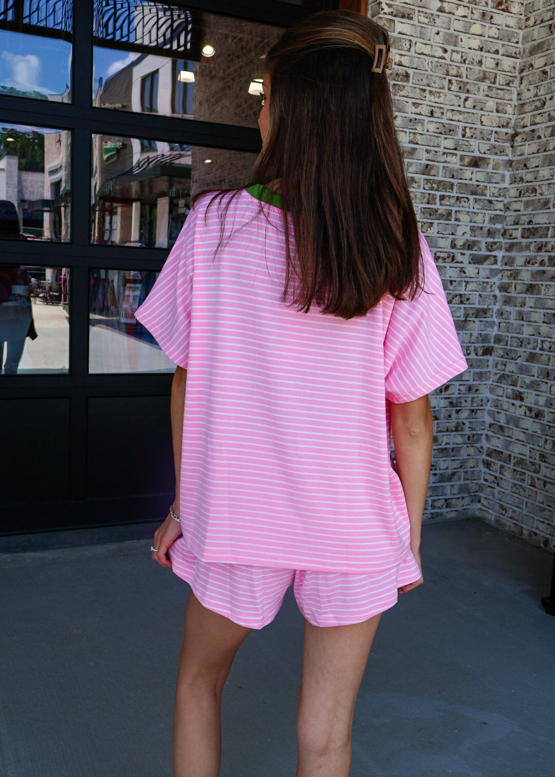 Brielle Stripe Shorts Set