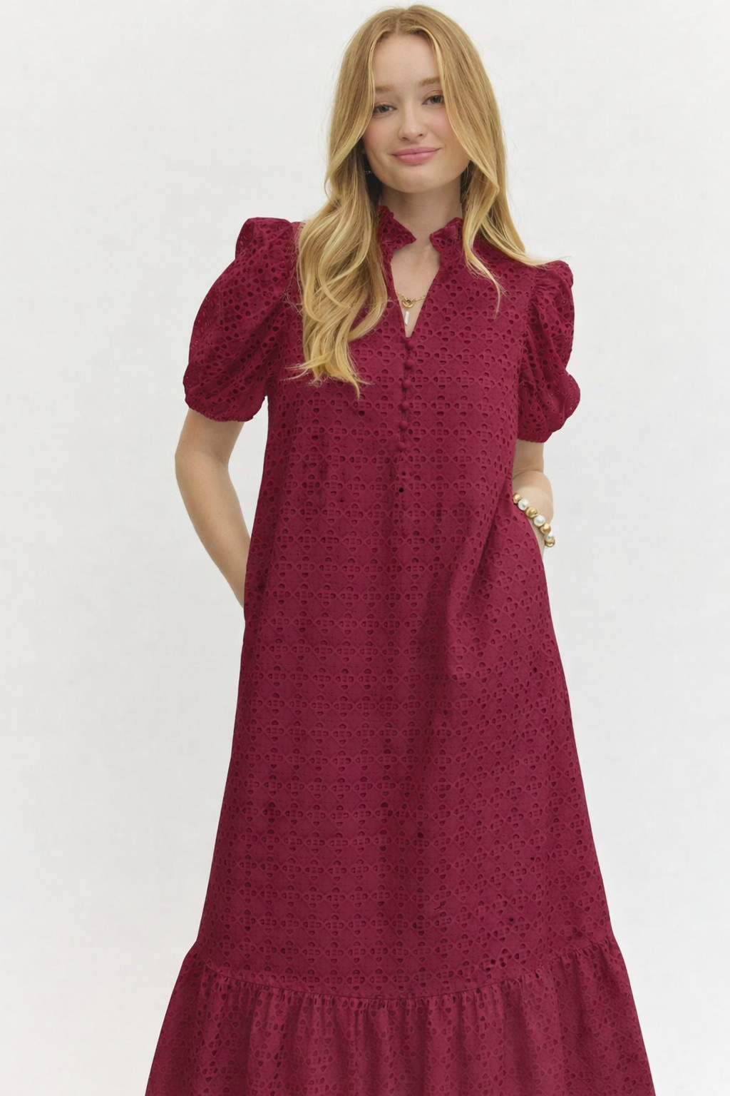 Holland Puff Sleeve Midi Dress