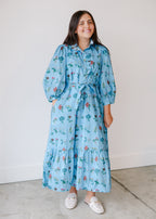 Floral Blooms Tie Waist Midi Dress