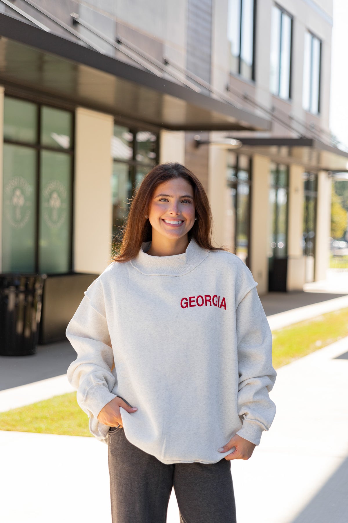 Georgia Embroidered Mock Neck