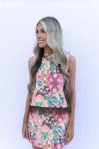 Garden Party Feather Trim Top