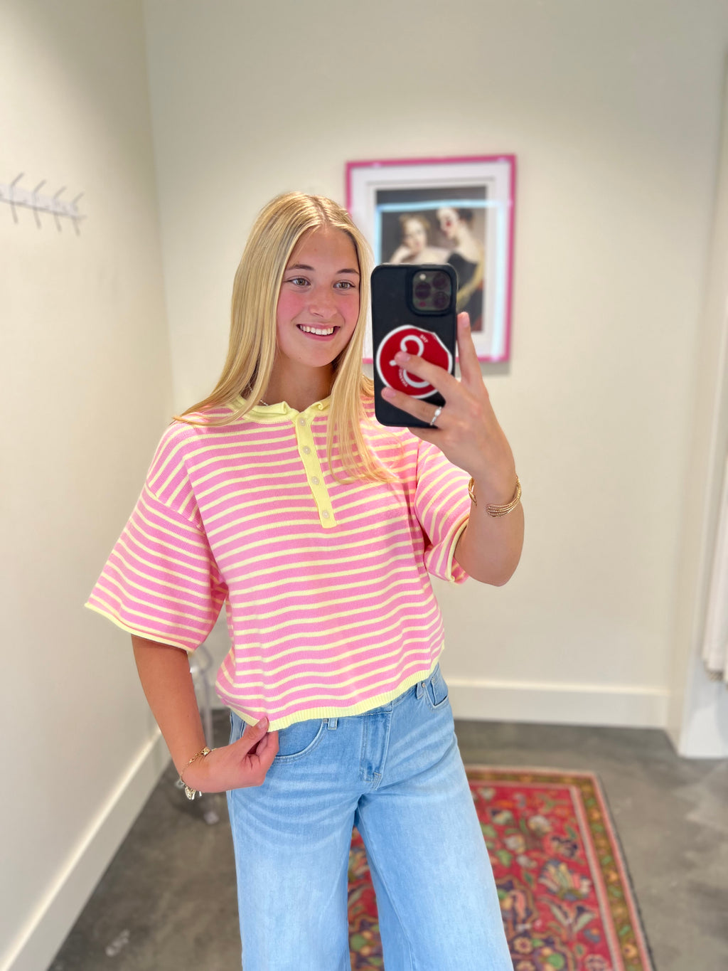Stella Stripe Henley Cardigan