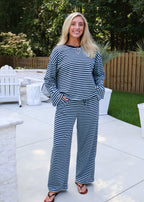 Lena Striped Lounge Set in Sky Blue