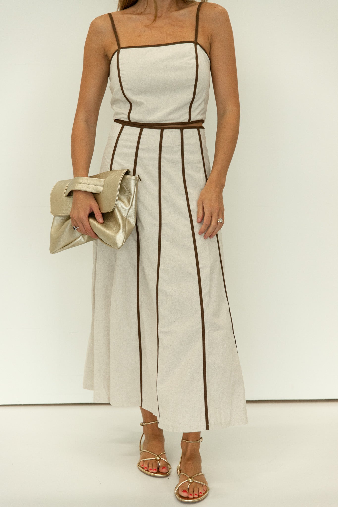 Chloe Contrast Piped Top