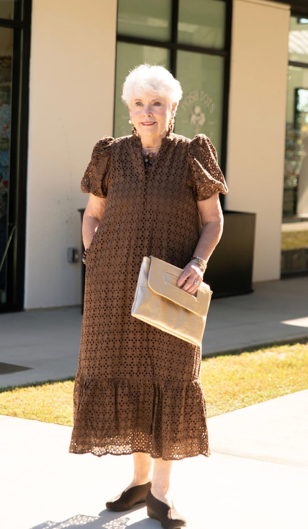 Holland Puff Sleeve Midi Dress