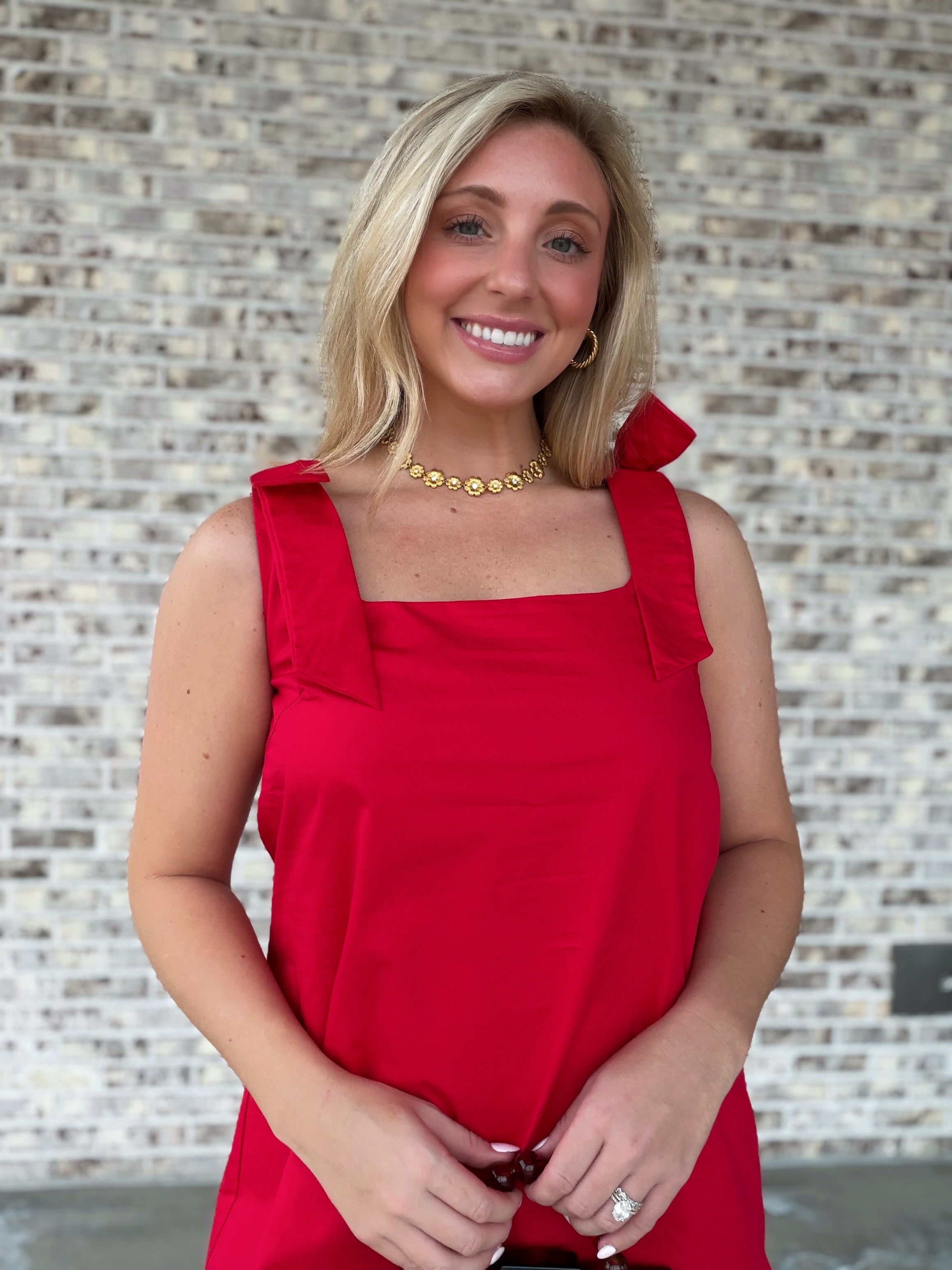 Bethany Bow Strap Mini Dress