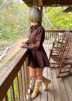 Clara Button-Front Mini Dress