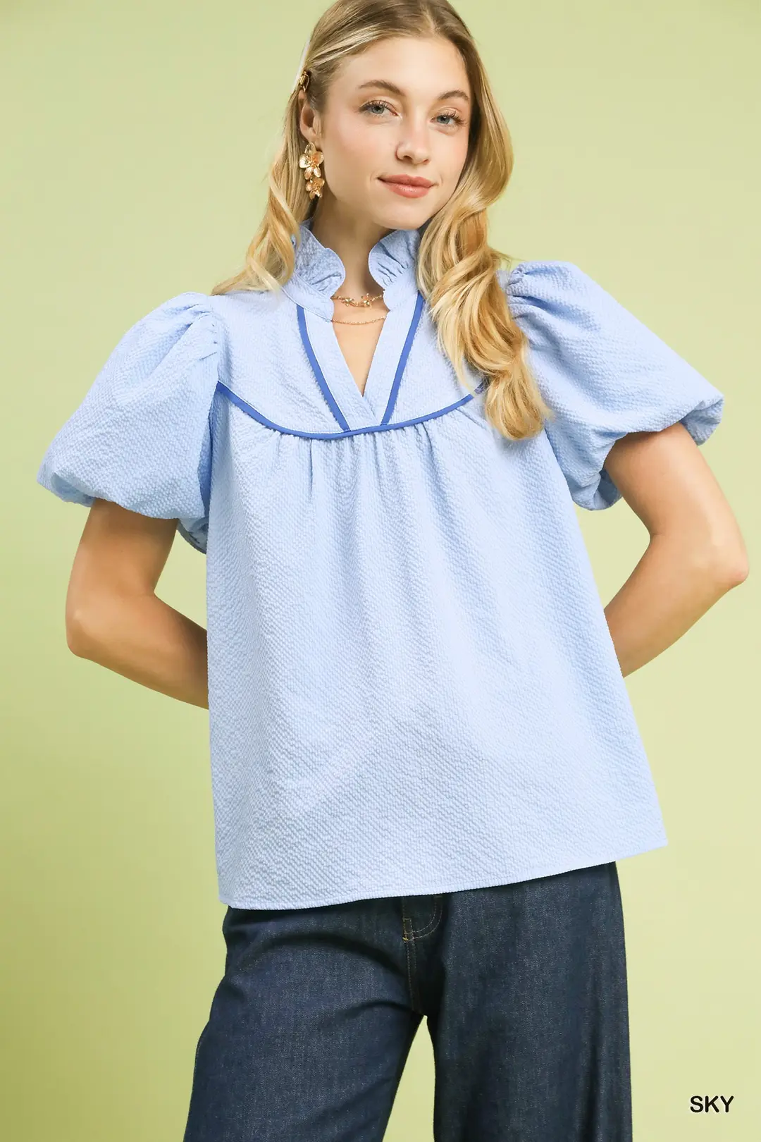 Lucia Contrast Trim Blouse