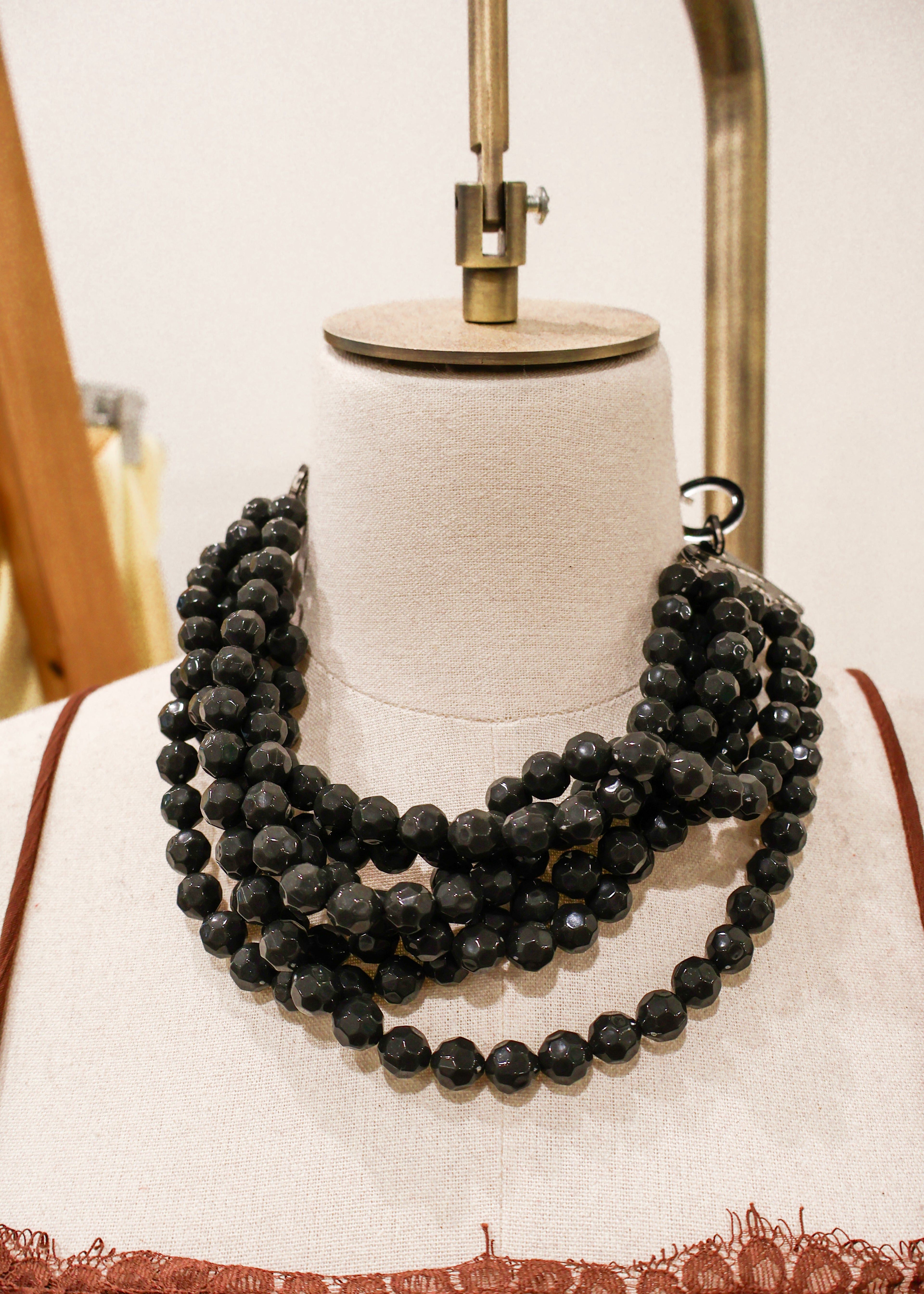 7 Layered Agate Ball Necklace