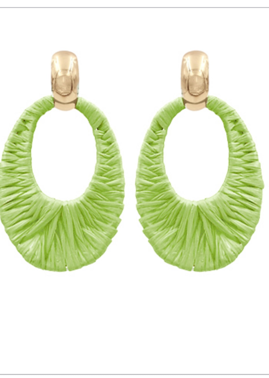 Raffia Oval Link Earring