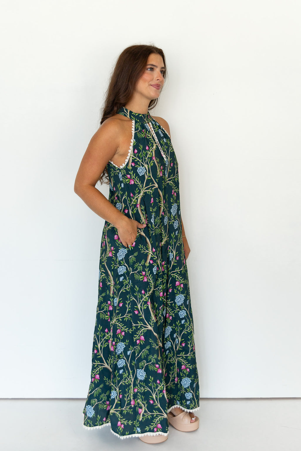Nixie Floral Halter Maxi Dress