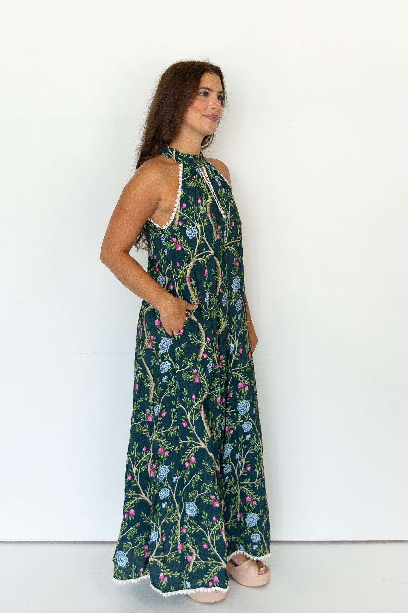 Nixie Floral Halter Maxi Dress