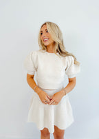 Chloe Puff-Sleeve Knit Set