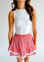 Sophie Gingham Ruffle Skort