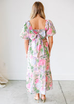 Annie Floral Square Neck Midi Dress