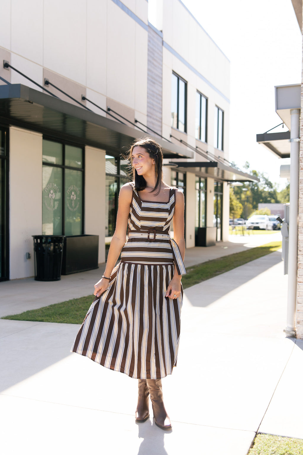 Bella Striped Midi Dress