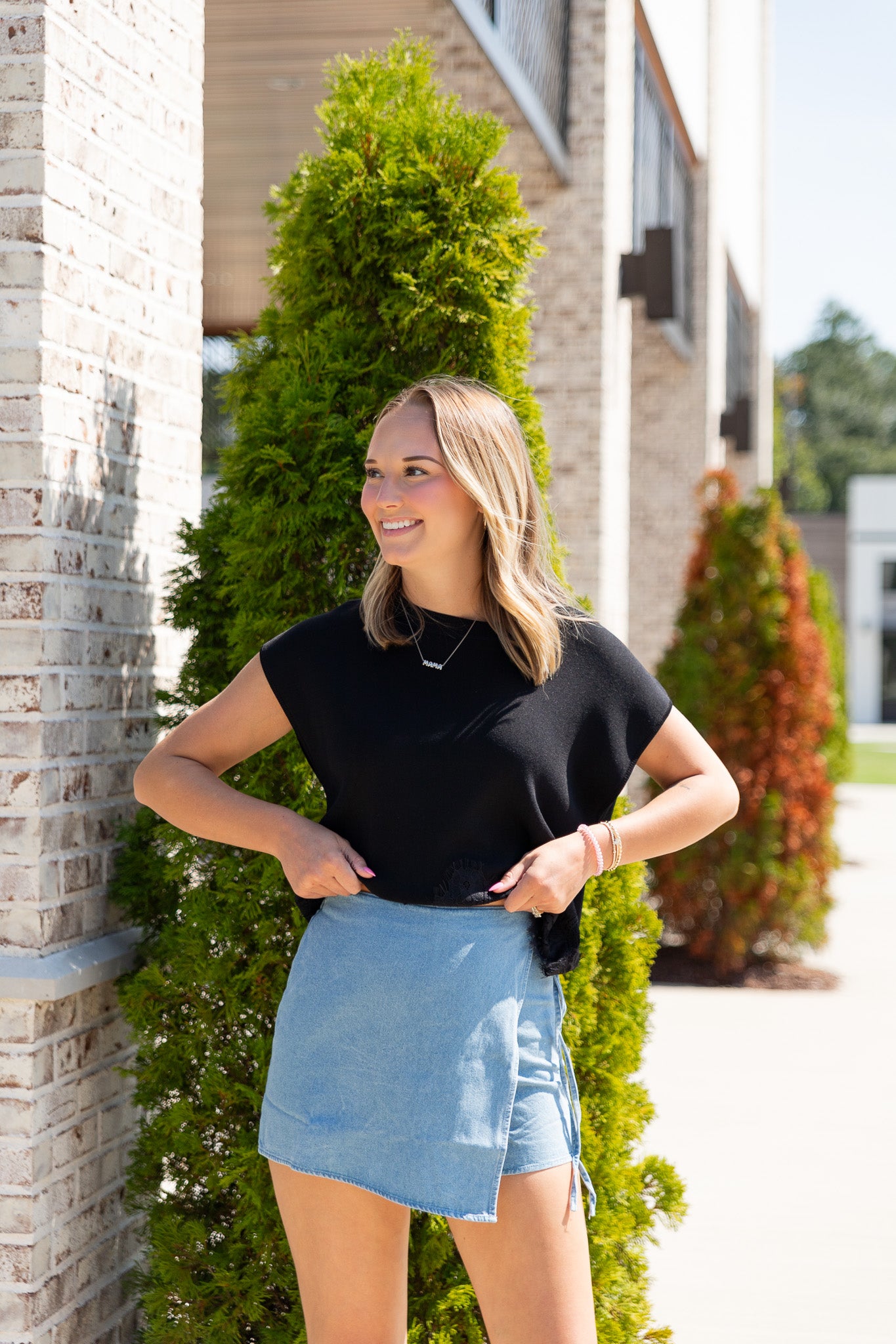Sadie Side-Tie Wrap Mini Skort