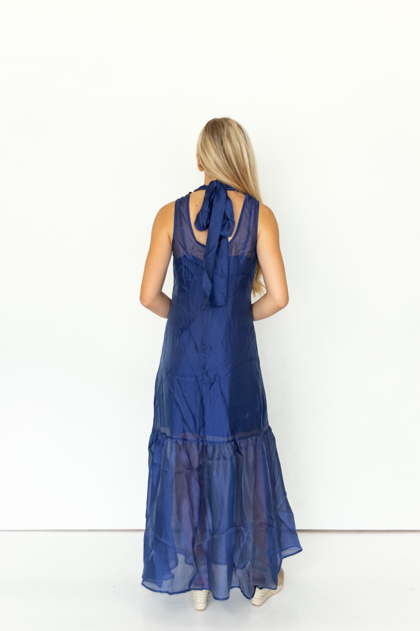 Evie High Neck Sheer Maxi Dress