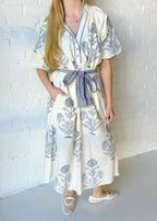 Luna Bloom Belted Midi Dress