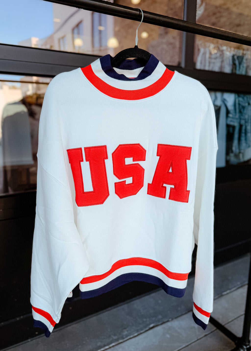 USA Contrast Trim Sweatshirt