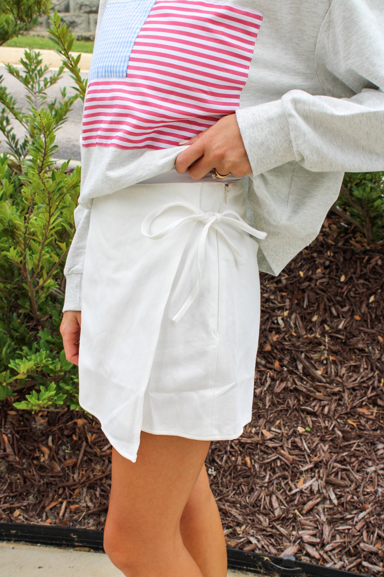 Sadie Side-Tie Wrap Mini Skort