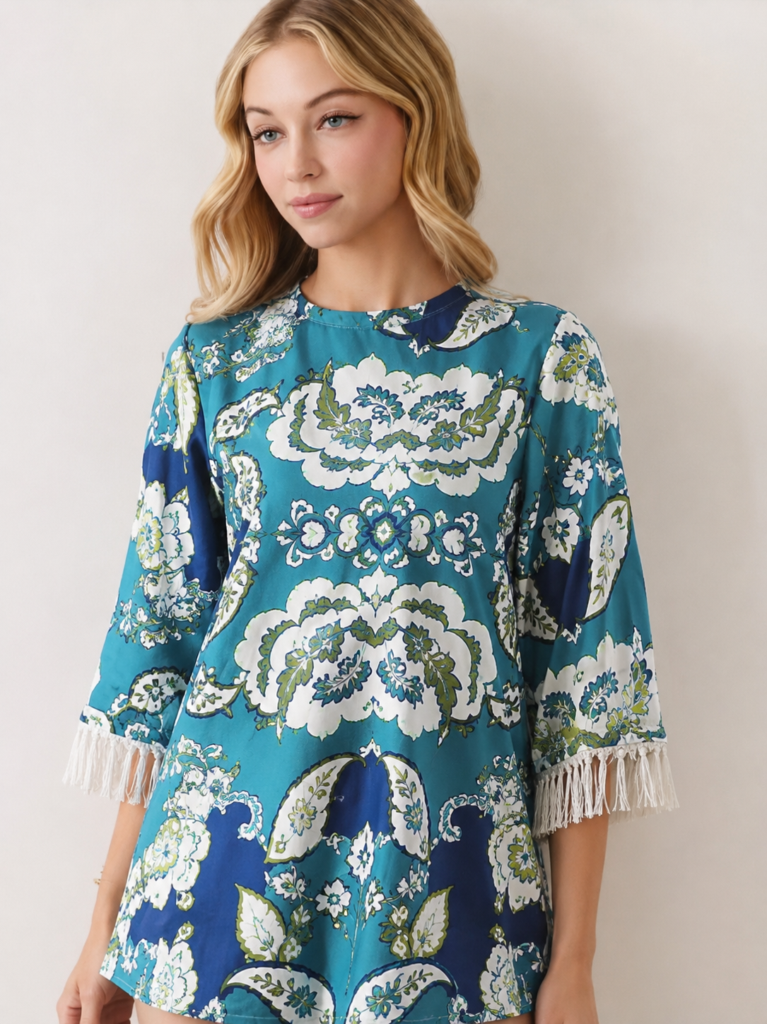 Kailey Floral Fringe Blouse