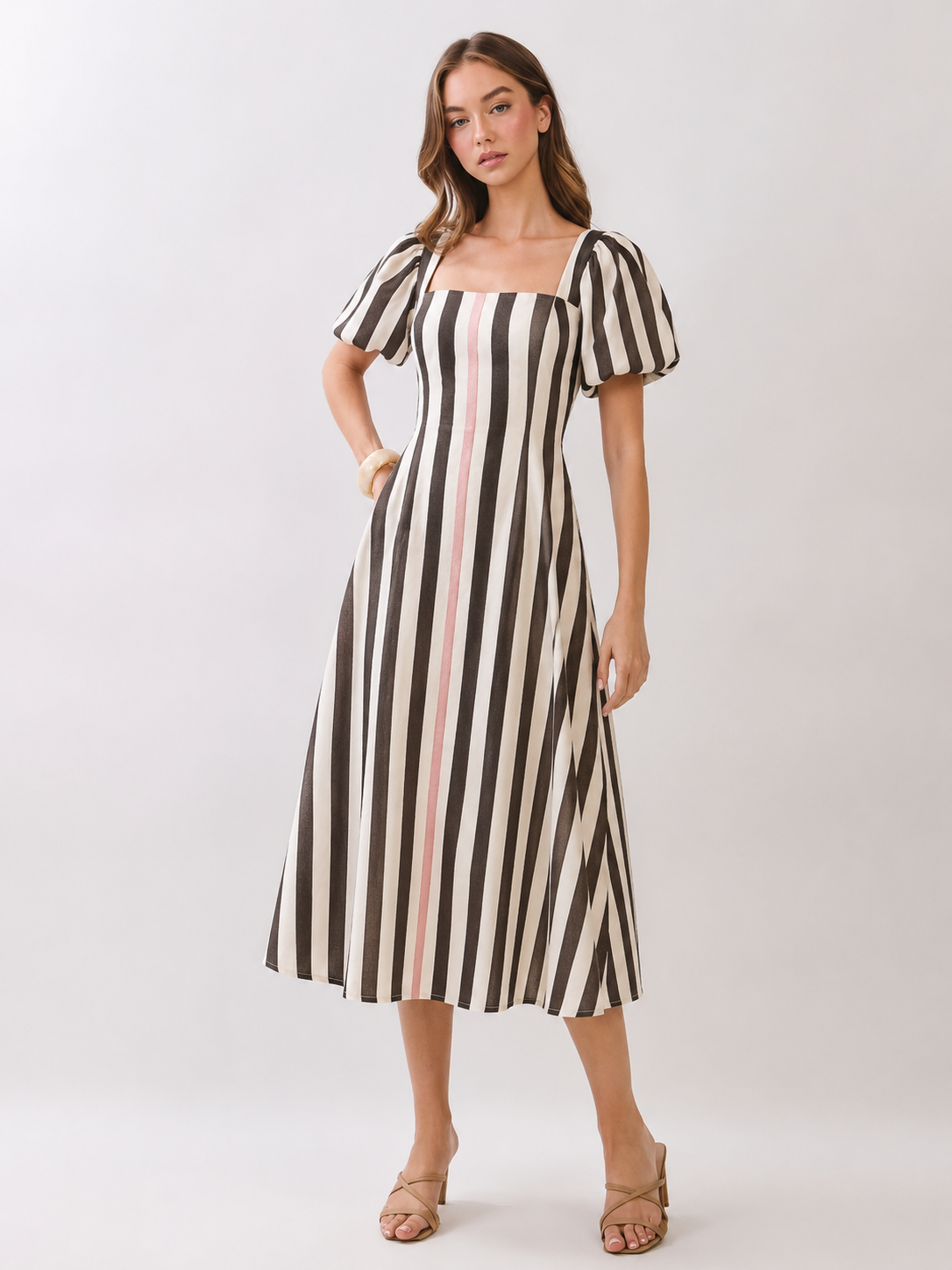 Melanie Striped Midi Dress