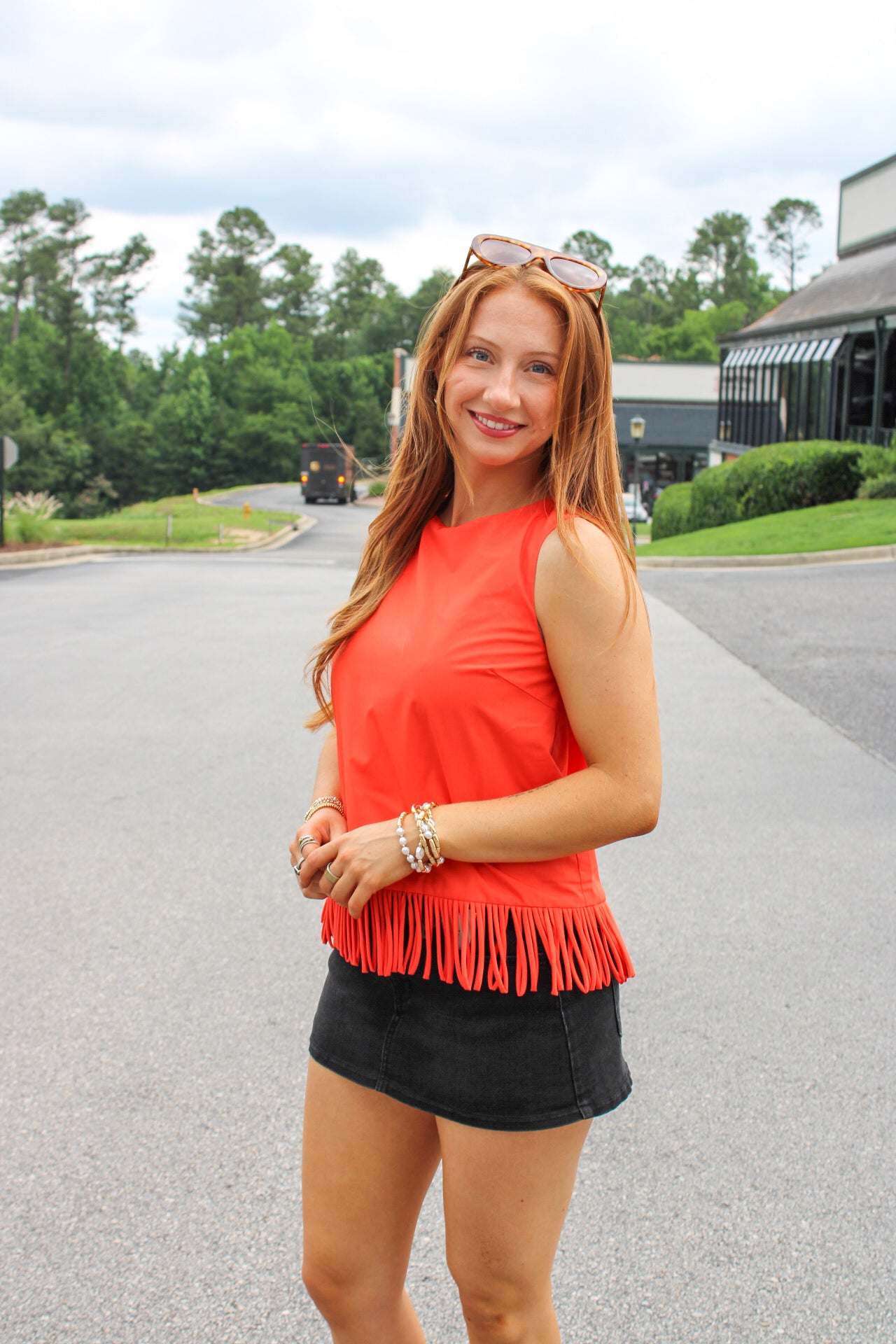 Adison Fringe Hem Sleeveless Top