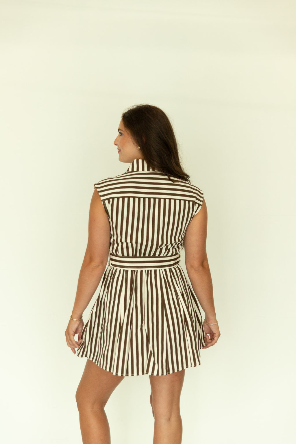 Mia Striped Belted Mini Dress