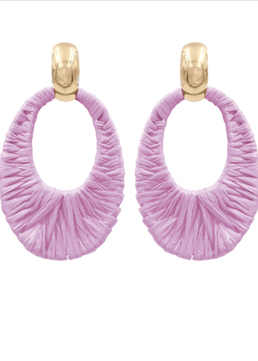 Raffia Oval Link Earring