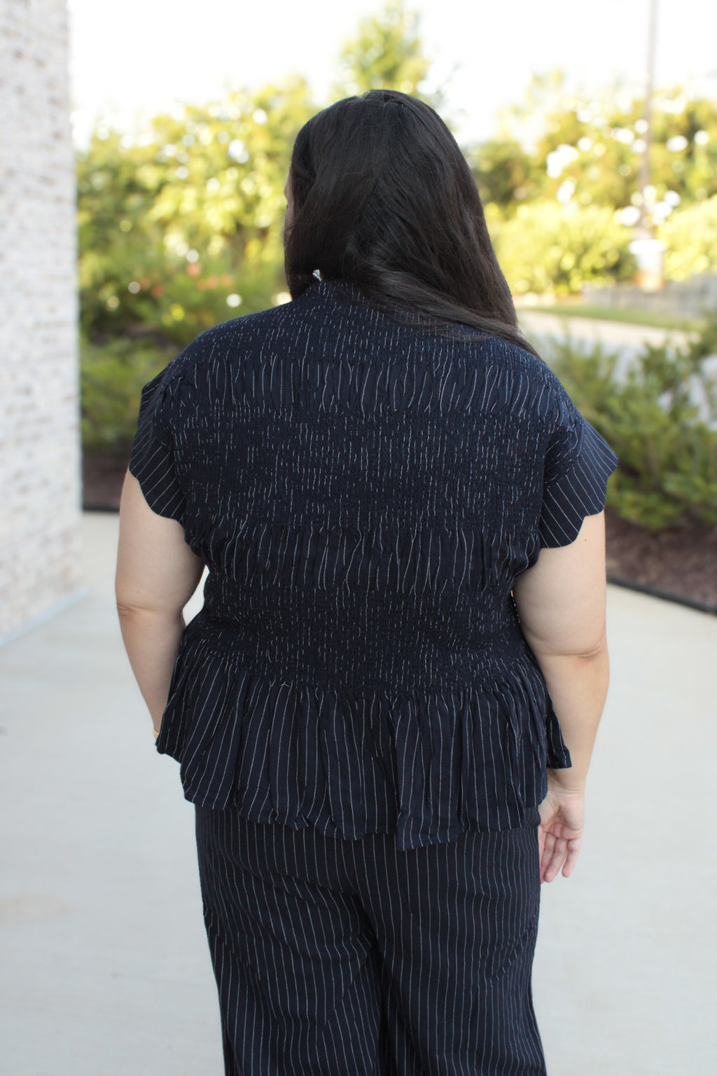 Talia Pinstripe Top