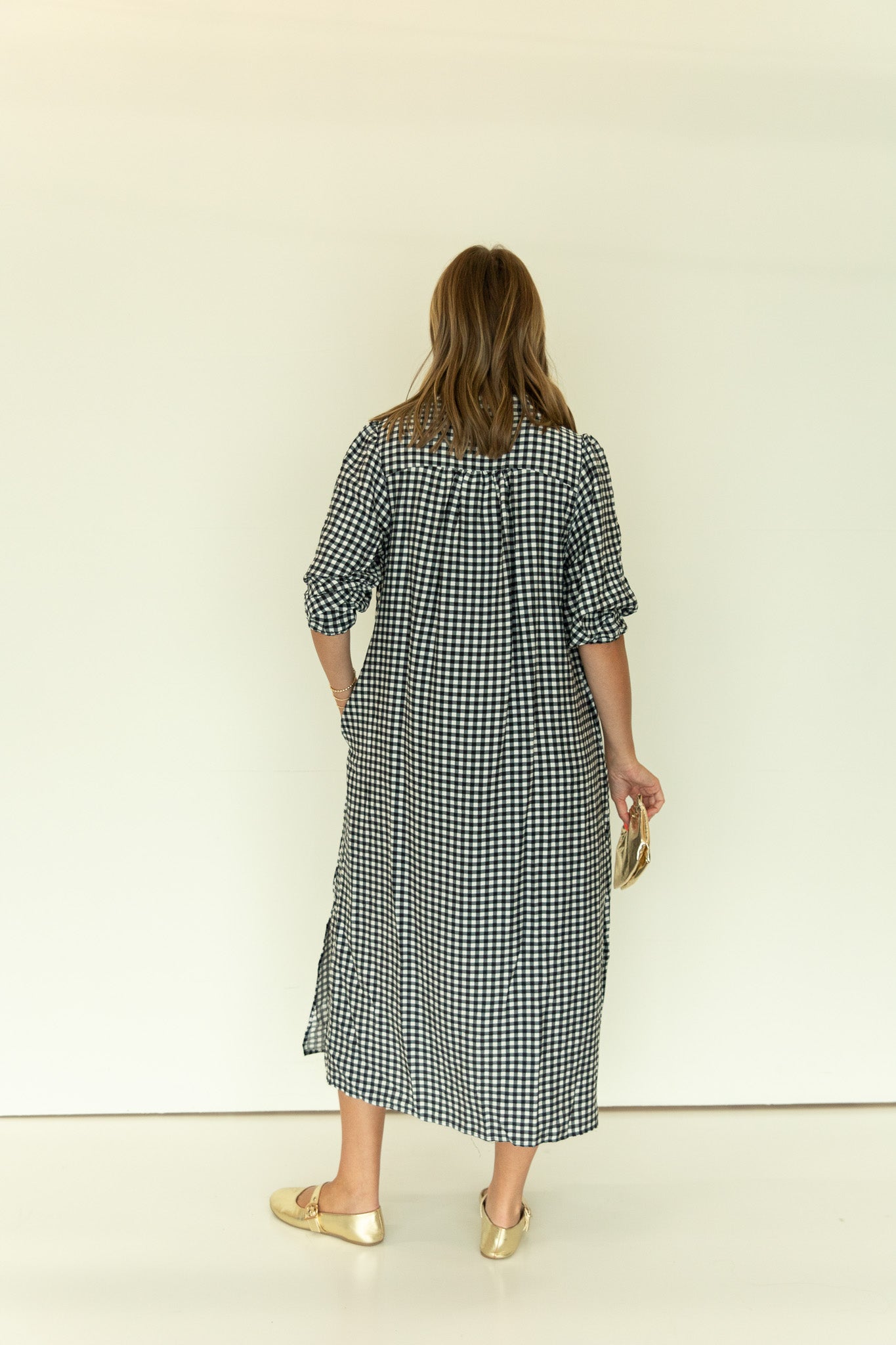 The Blakely Gingham Midi Dress | The Swank Company