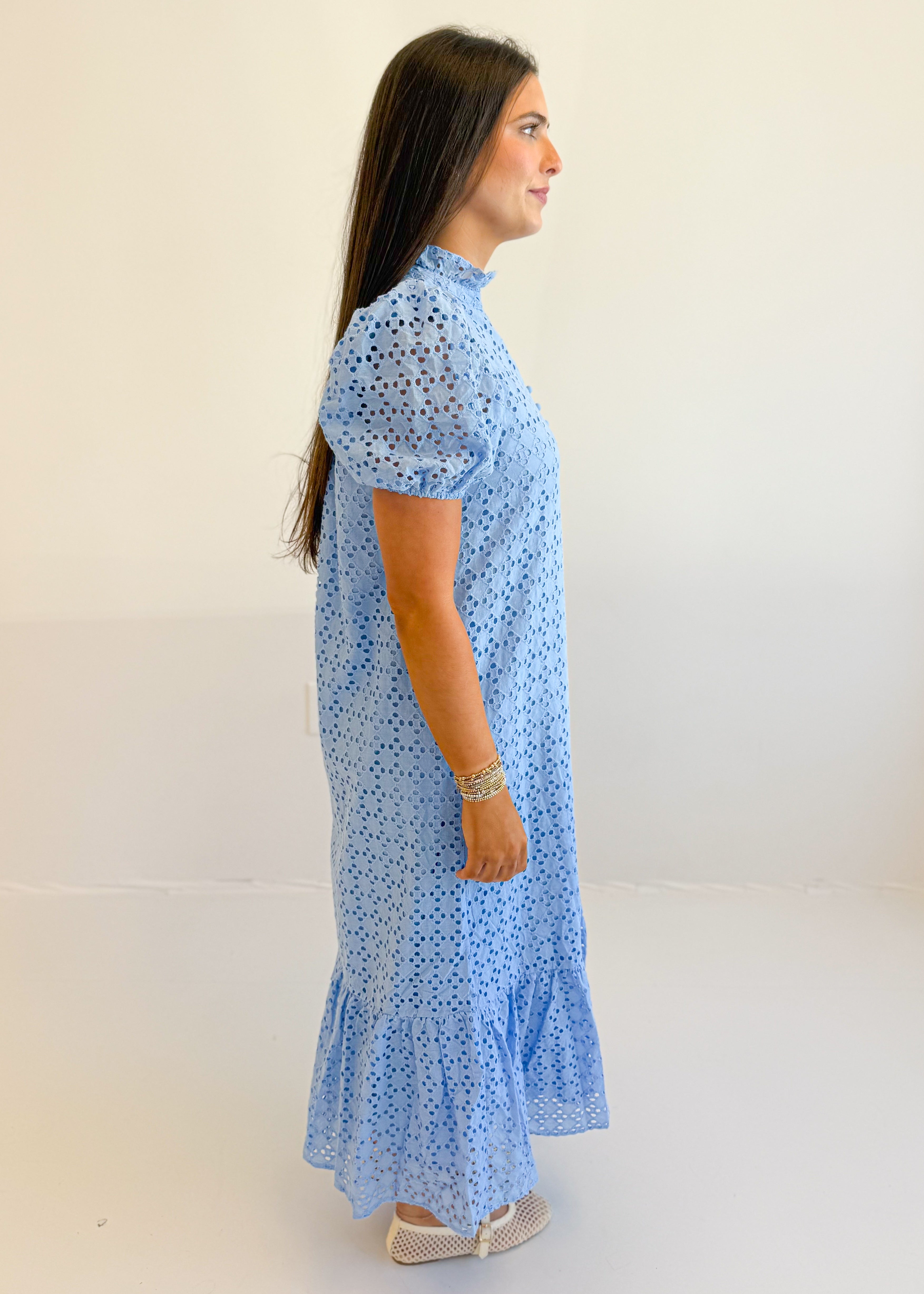 Holland Puff Sleeve Midi Dress