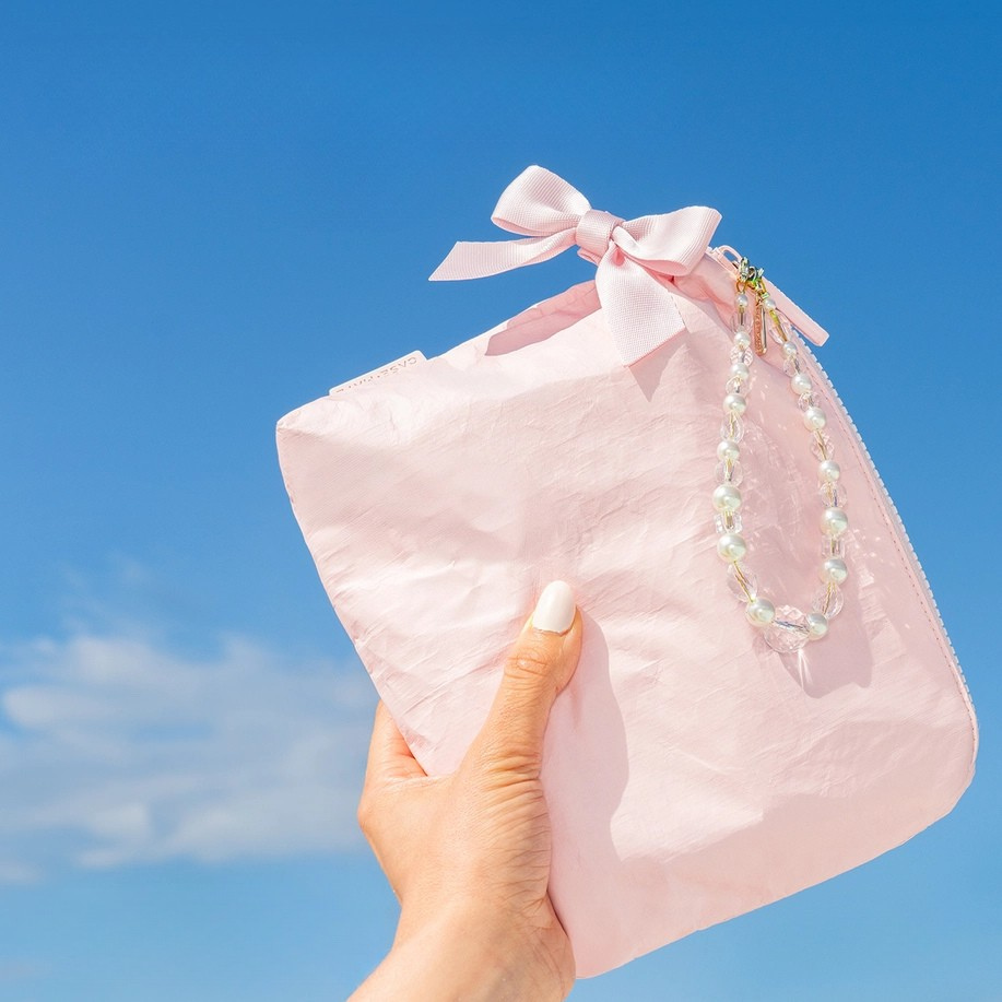 Rose Bow Crinkle Makeup Bag