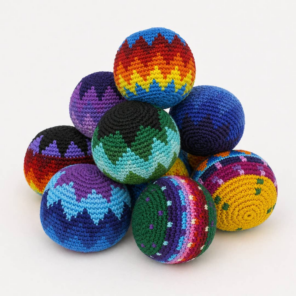 Knit Multicolor Foot Bag Stress Ball