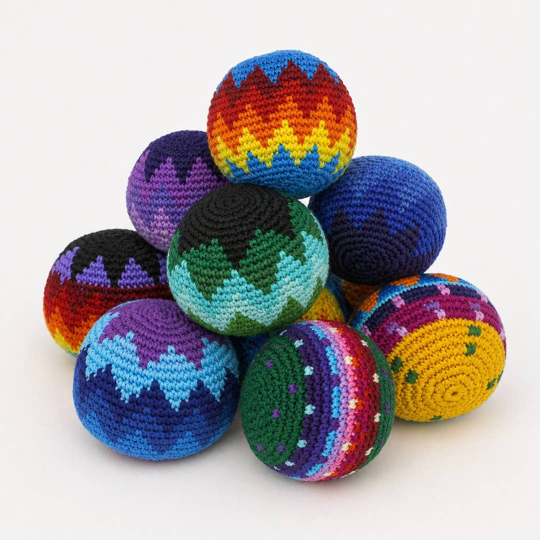 Knit Multicolor Foot Bag Stress Ball