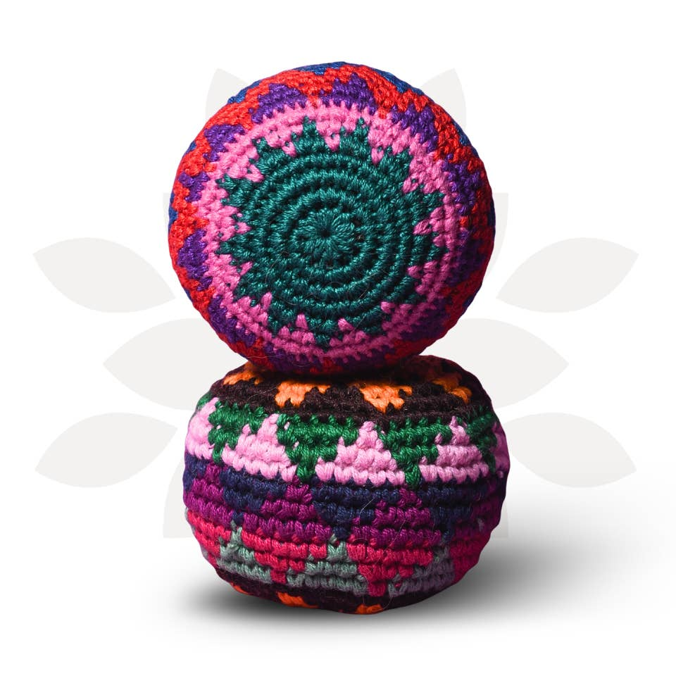 Knit Multicolor Foot Bag Stress Ball