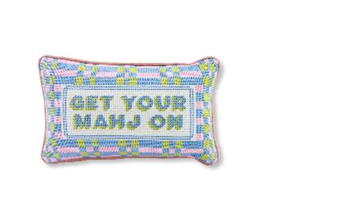Get Your Mahj On Needlepoint Pillow