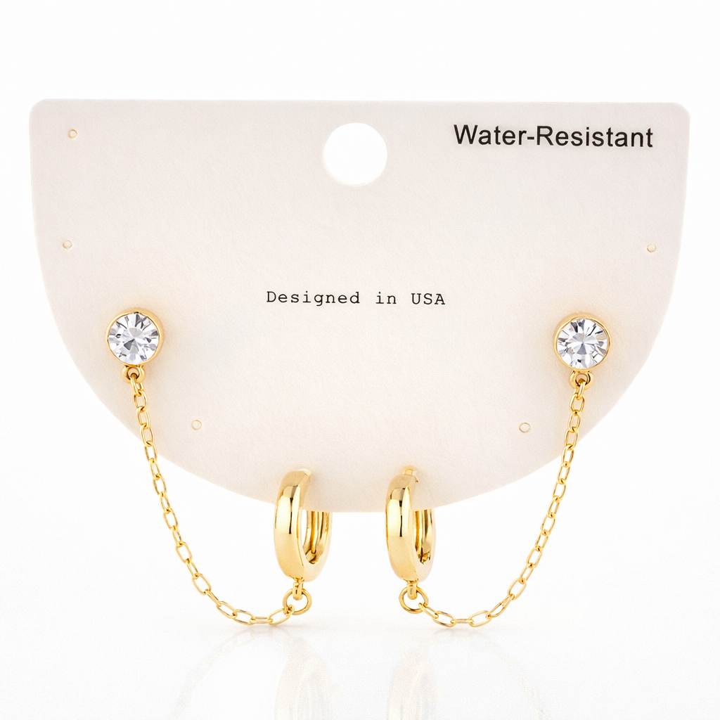 Aurelia Chain Gem Earrings