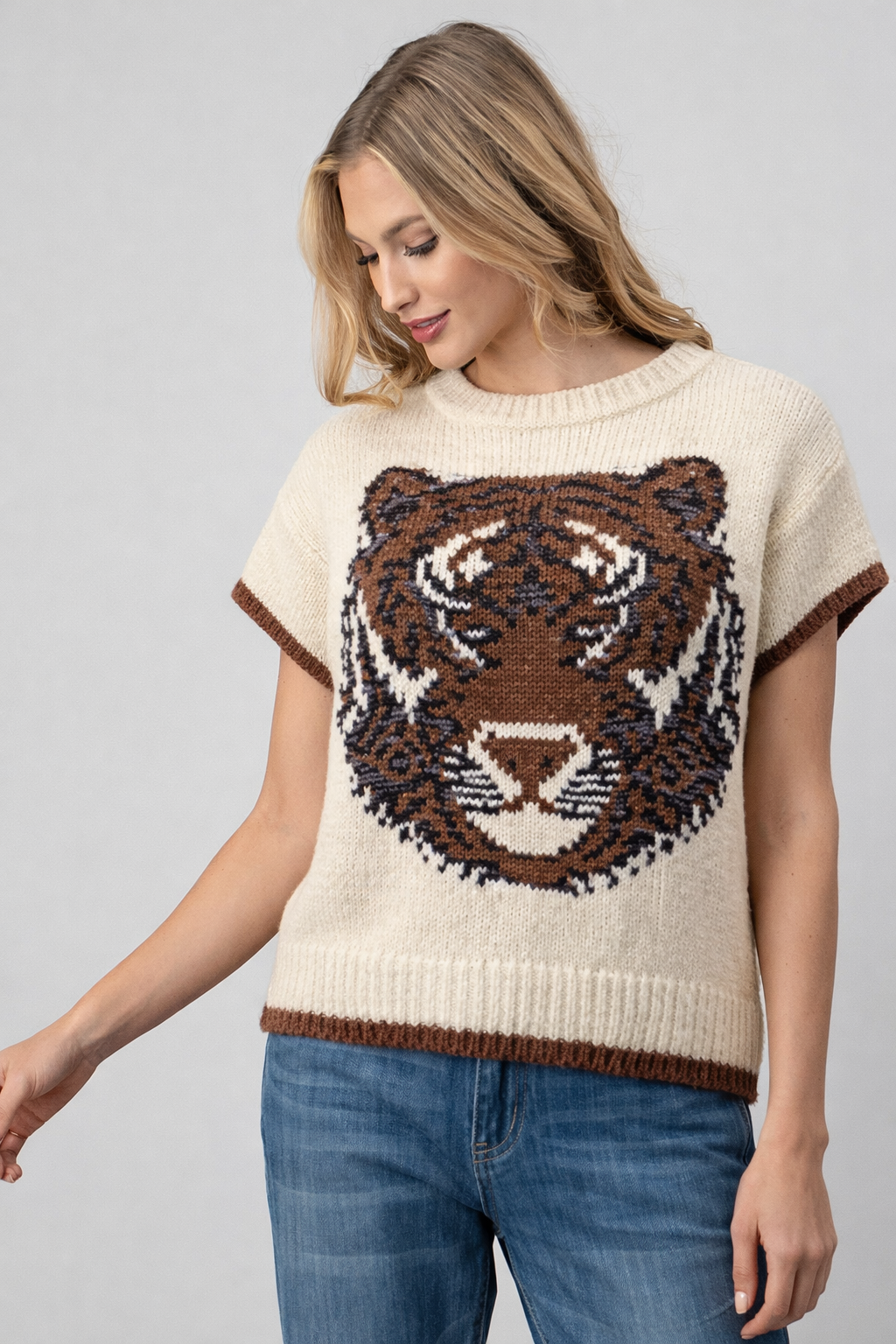 Nelly Tiger Knit Top