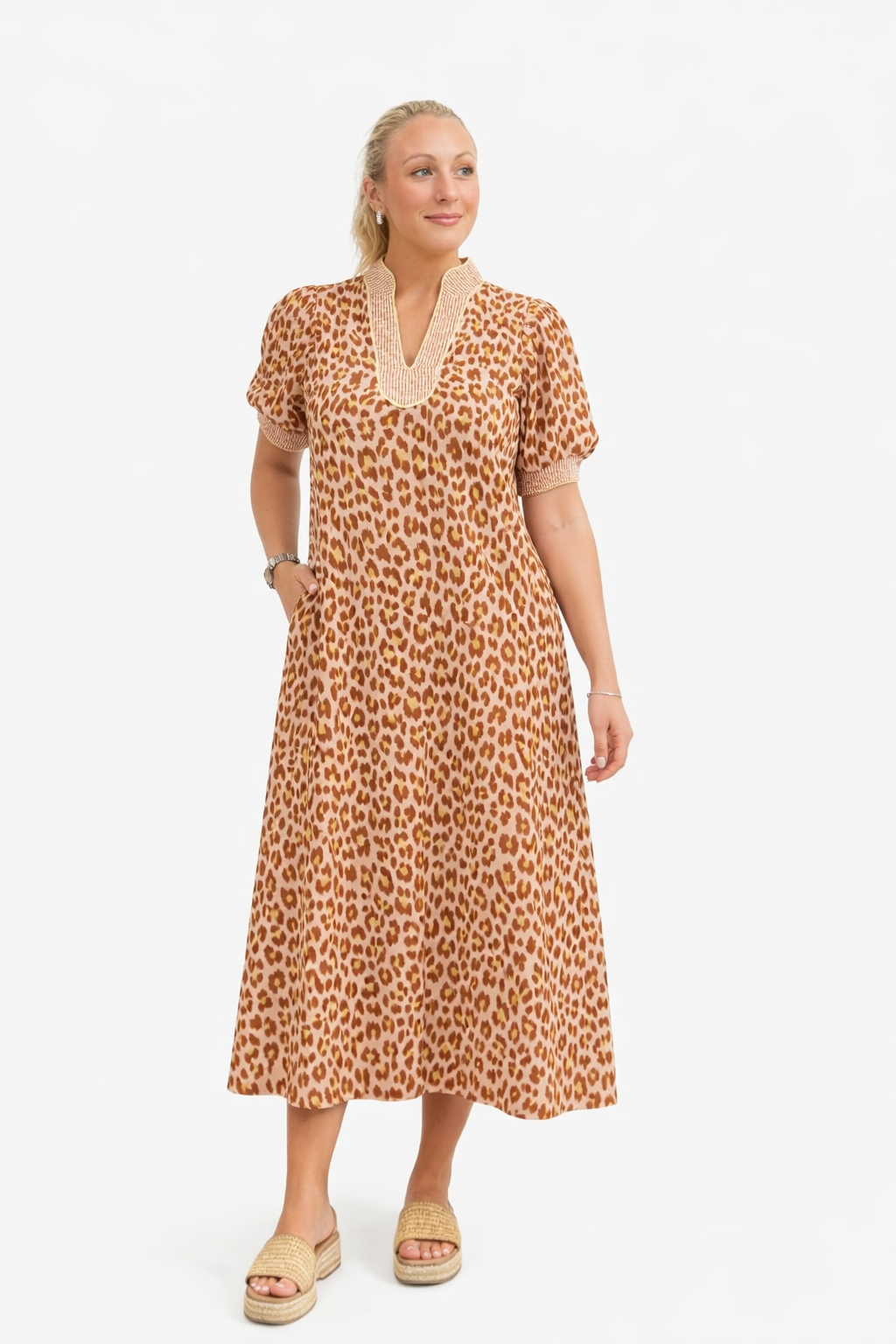 Alina Patterned Midi Dress