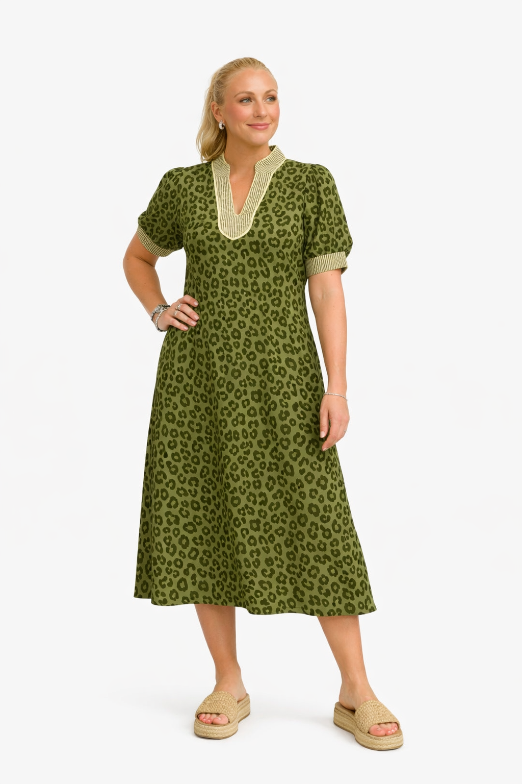 Alina Patterned Midi Dress