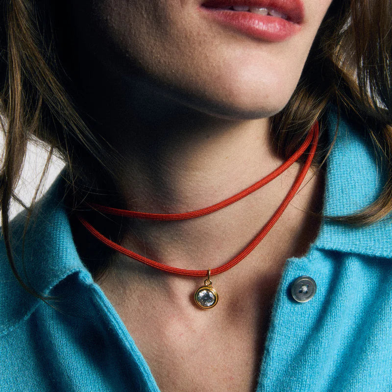 Coral Red Necklace Cord