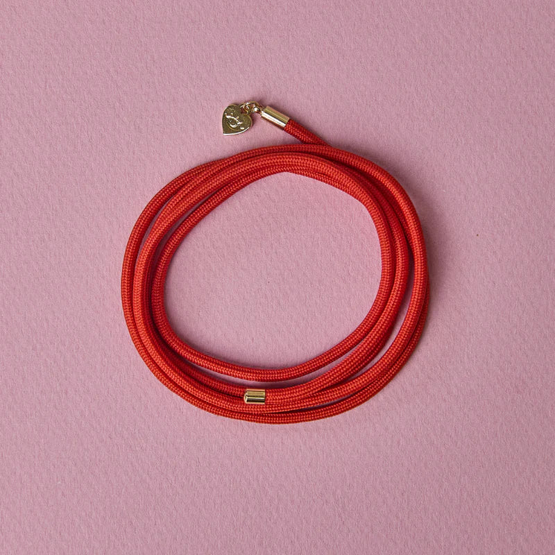 Coral Red Necklace Cord