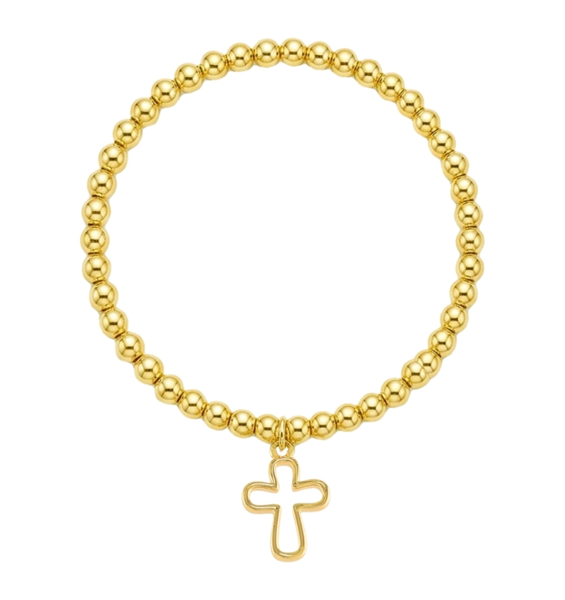 Cross Outline CCB Ball Bracelet