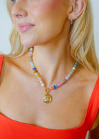 Butterfly Pendant Beaded Necklace
