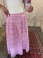 Watercolor Windowpane Midi Skirt