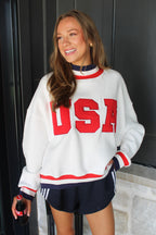 USA Contrast Trim Sweatshirt