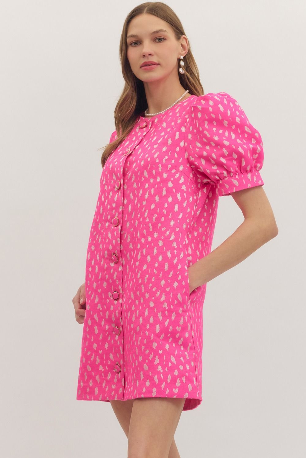 Luna Petal Button Mini Dress