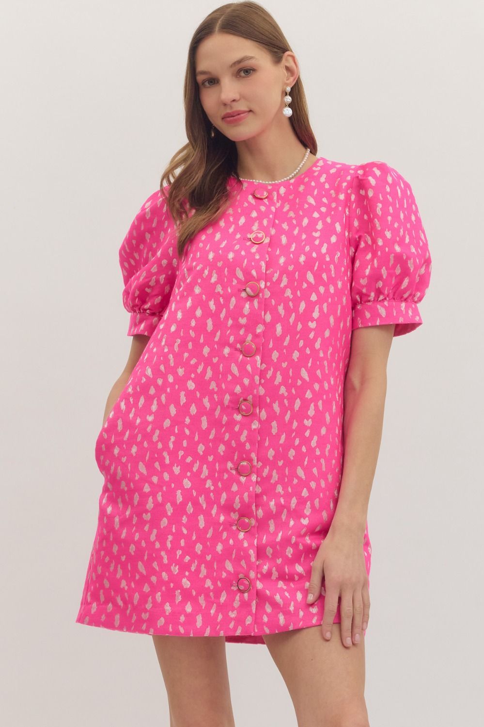 Luna Petal Button Mini Dress